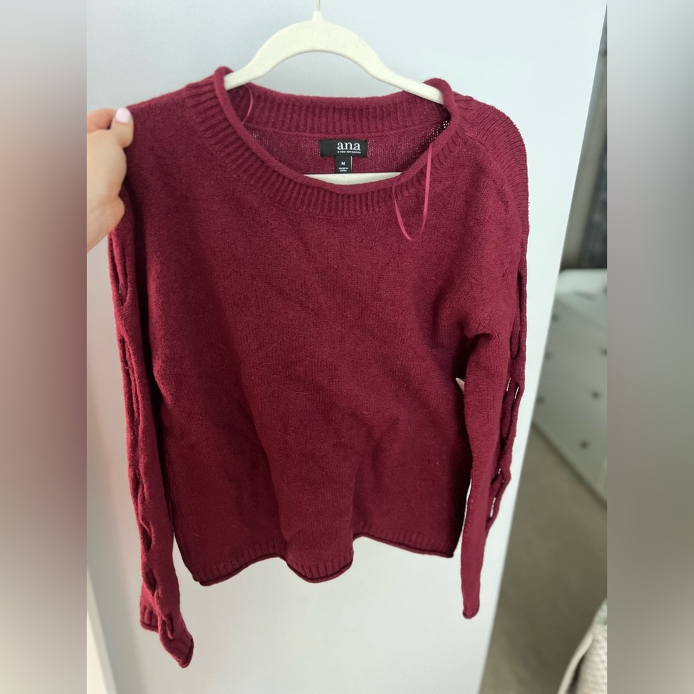 JCP New sweater with knit patterned sleeves